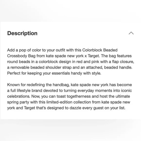 Kate Spade x Target Red & Pink Colorblock Beaded Bag - Picture 7 of 14